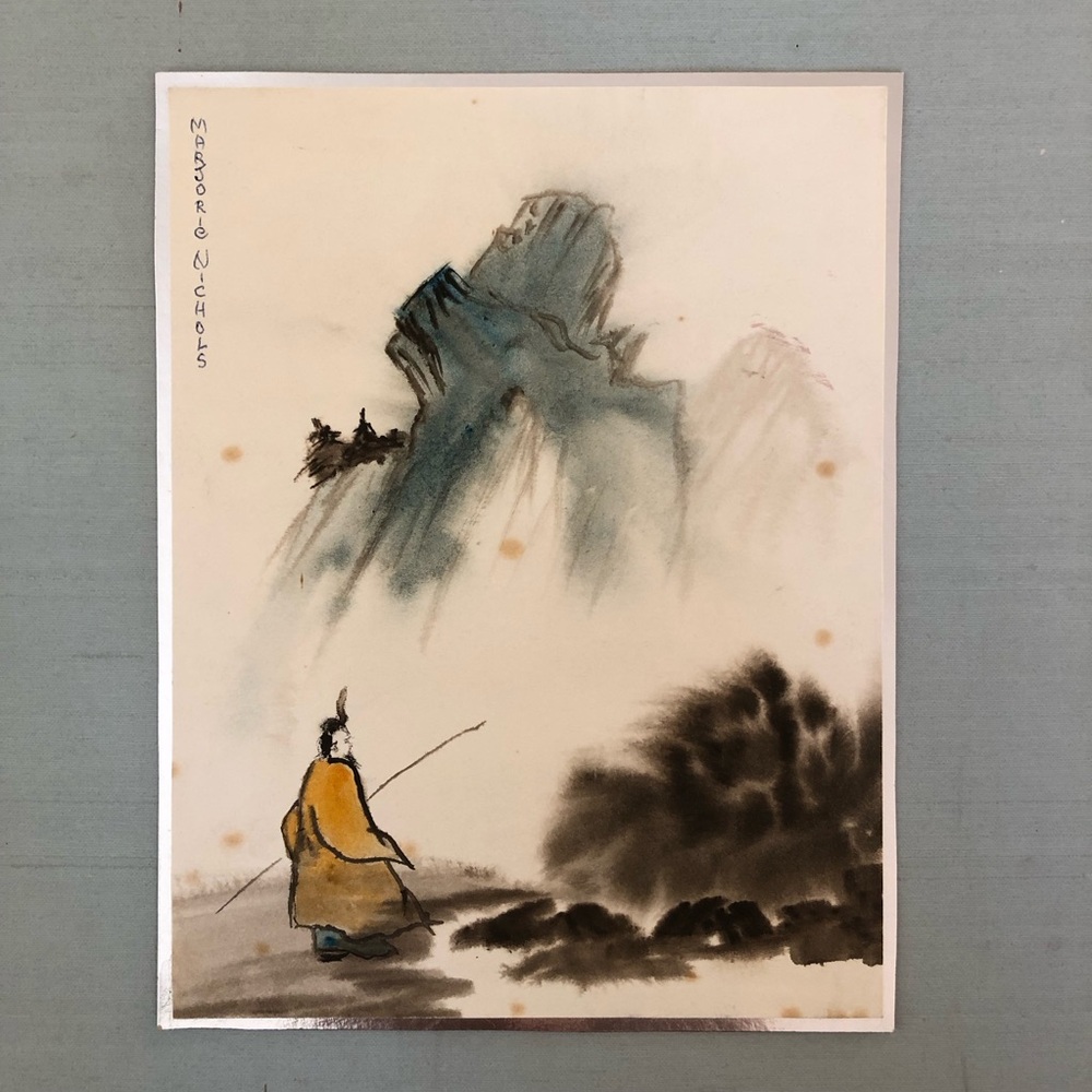 Original Signed Marjorie Nichols Watercolor Painting 6 in x 8 in
